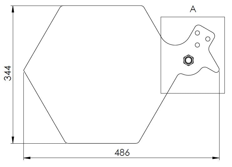 SCHOFPLAAT + BOUT HEXAGONAAL GRAANSCHOF LINKS
