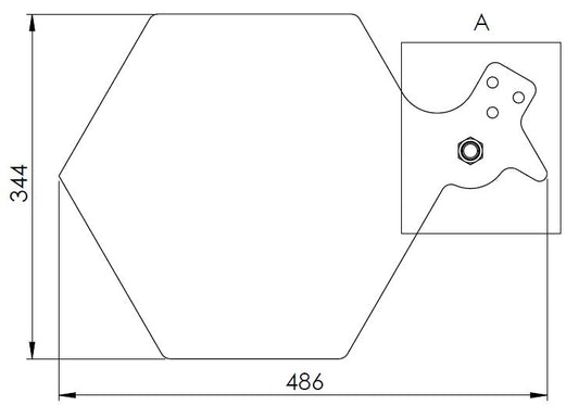 SCHOFPLAAT + BOUT HEXAGONAAL GRAANSCHOF LINKS
