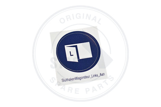 STICKER ROND "SLUITHAKEN WAGONDEUR LINKS AAN" WIT