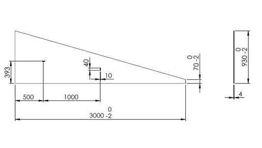 1X SLIJTPLAAT (3000X930-70) X 4MM