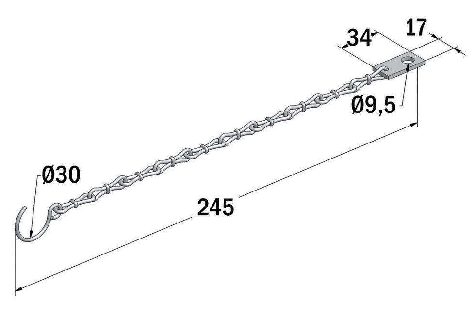 CHAINE DE SÉCURITÉ  ACIER AVEC S-CROCHET