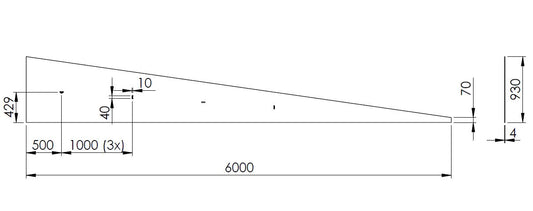 1X SLIJTPLAAT (6000X930-70) X 4MM